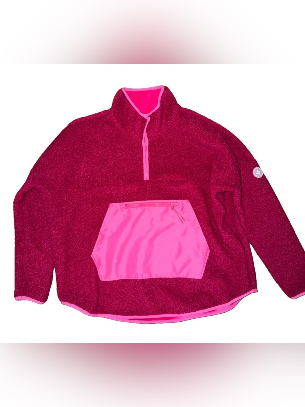 Tuckernuck Sport Pullover Fleece Quarter Zip Women’s Size M/L Pink